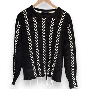 Scotch & Soda Laced Up Sleeve Pullover Sweater Women's Medium